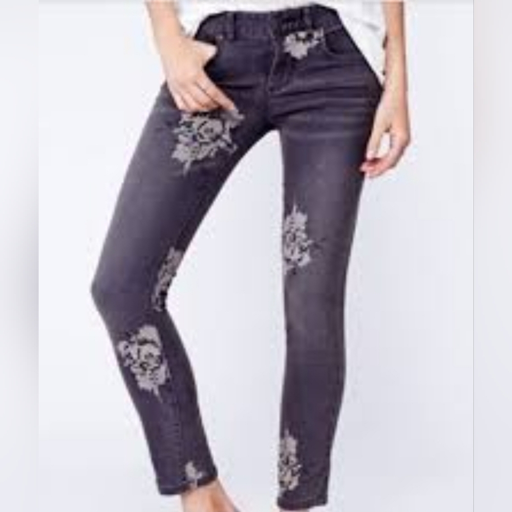 Free People FLORAL Skinny Jeans